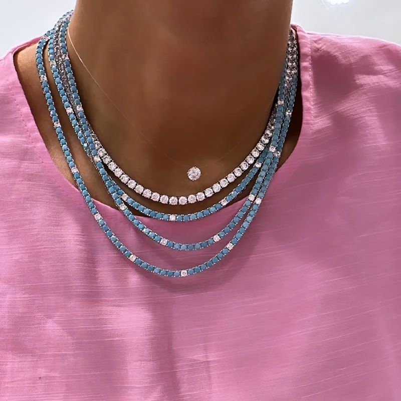 3 mm Turkuaz Su Yolu Kolye - 2