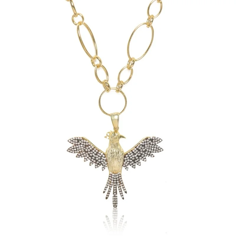 Anka Kuşu Kolye-Gold Renk - 1