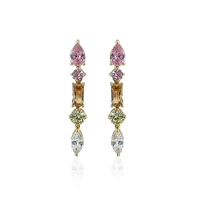 Asimetrik Renkli Küpe - 1