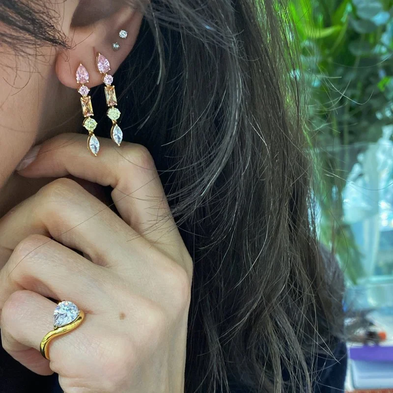 Asimetrik Renkli Küpe - 3