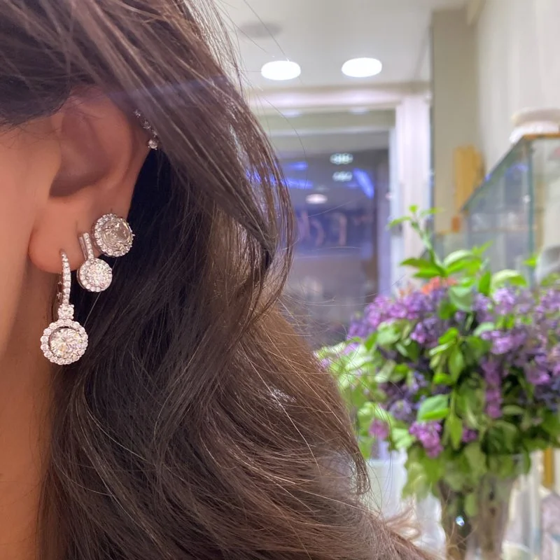 Auren Mozanit Taşlı Küpe - Kısa Form - 1