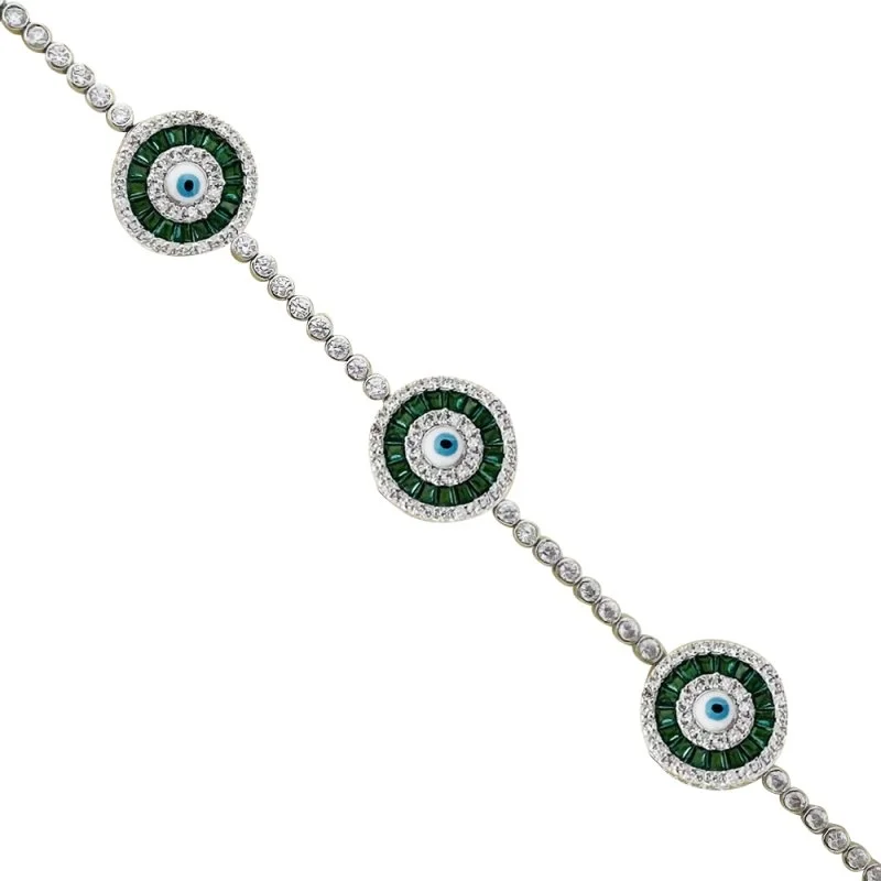 Baget Taşlı Camgöz Bileklik - Üçlü - 3