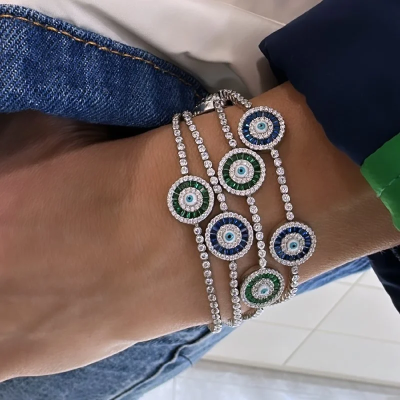 Baget Taşlı Camgöz Bileklik - Üçlü - 2