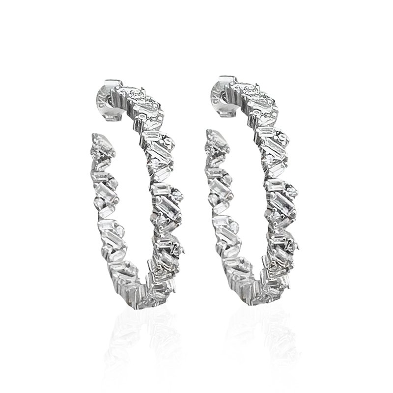 kate spade new york Crystal Set In Stone Hoop Earrings | Dillard's