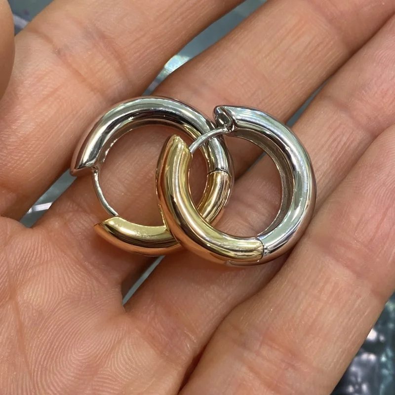 Çift Renk Halka Küpe - 2