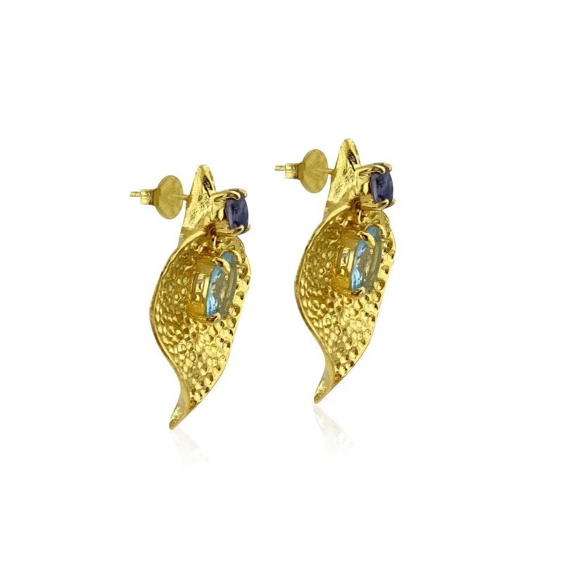 Dövme Plaka Koleksiyon Yaprak Küpe - 2