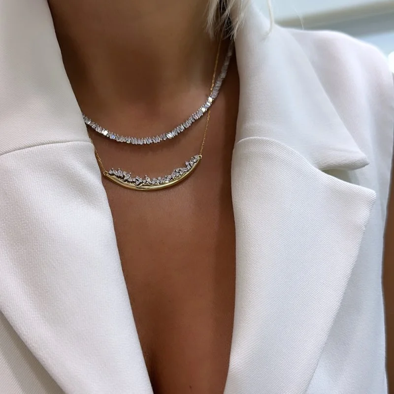 Fey Baget Taşlı Plakalı Kolye - 2