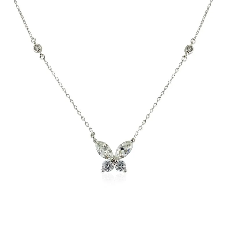 G Color Zirkon Butterfly Kolye - 1