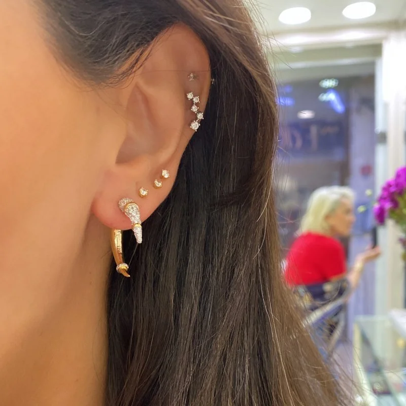 Golden Fang Küpe - 2