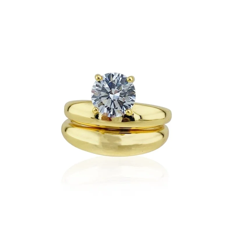 İkili Tek Taş Yüzük - 1