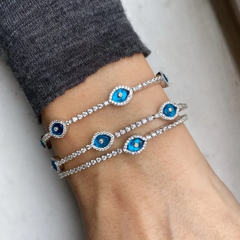 İnce Montür Cam Göz Bileklik - Tekli - 2