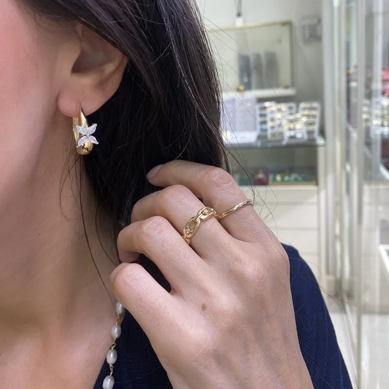 Luzia Taşlı Halka Küpe - 2