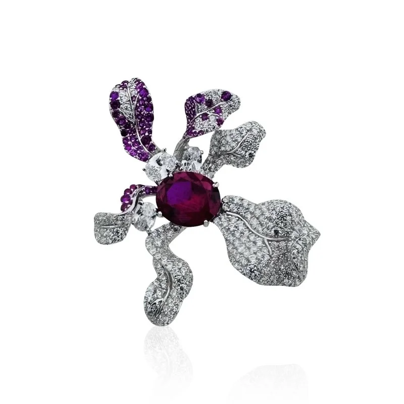 Majestic Ruby Dal Broş - 1