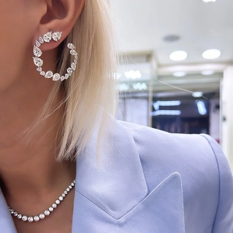 Mozanit Asimetrik Damla Küpe - 2