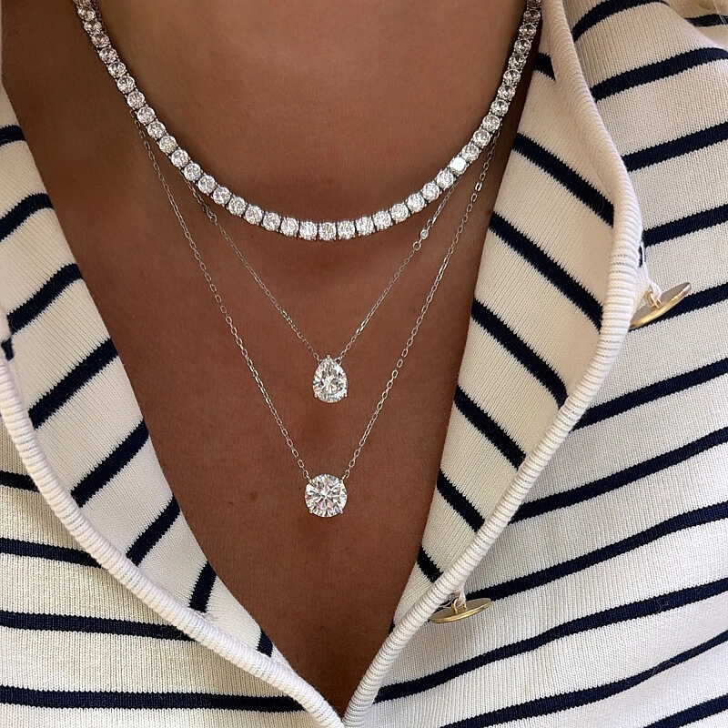 Mozanit Damla Kolye - 2 karat - 2