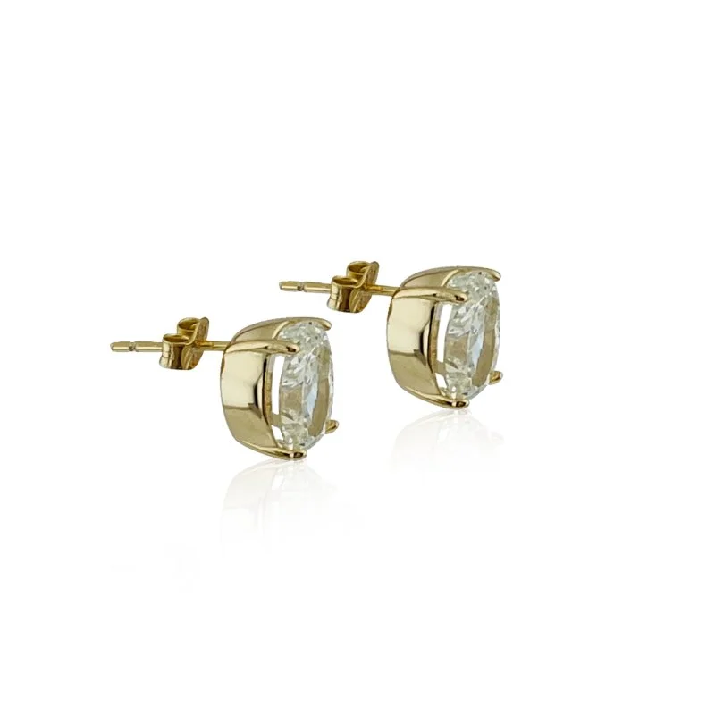 Mozanit Oval Kesim Küpe - 2