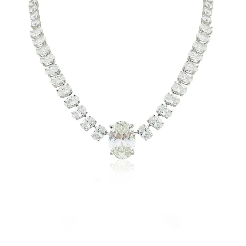 Mozanit Oval Kesim Su Yolu Kolye - 2