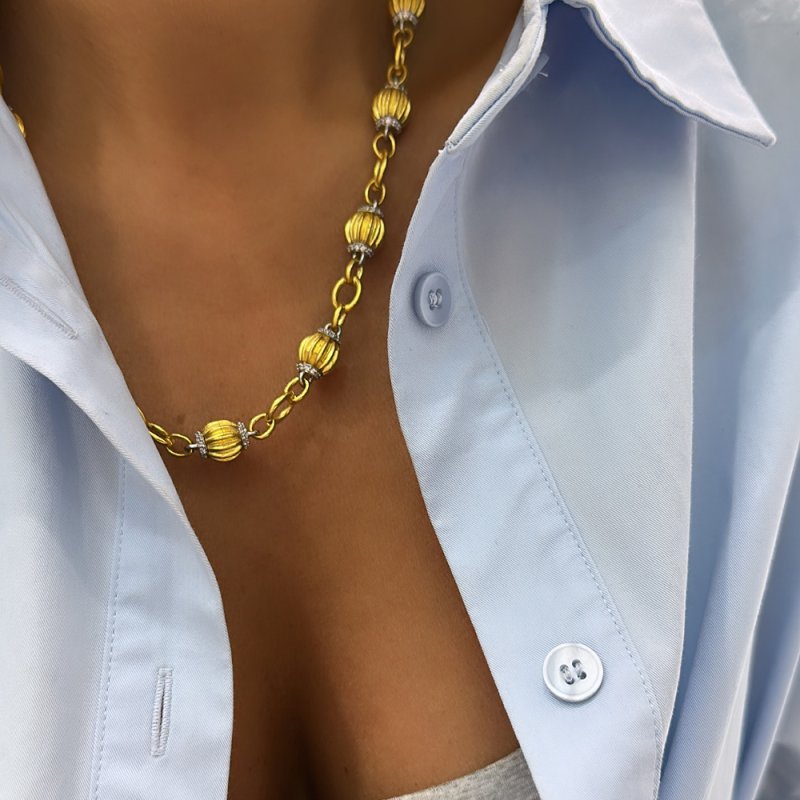 Petra Copper Classic Necklace Medium with 9 mm Chatons Colour Mix :  Amazon.de: Fashion
