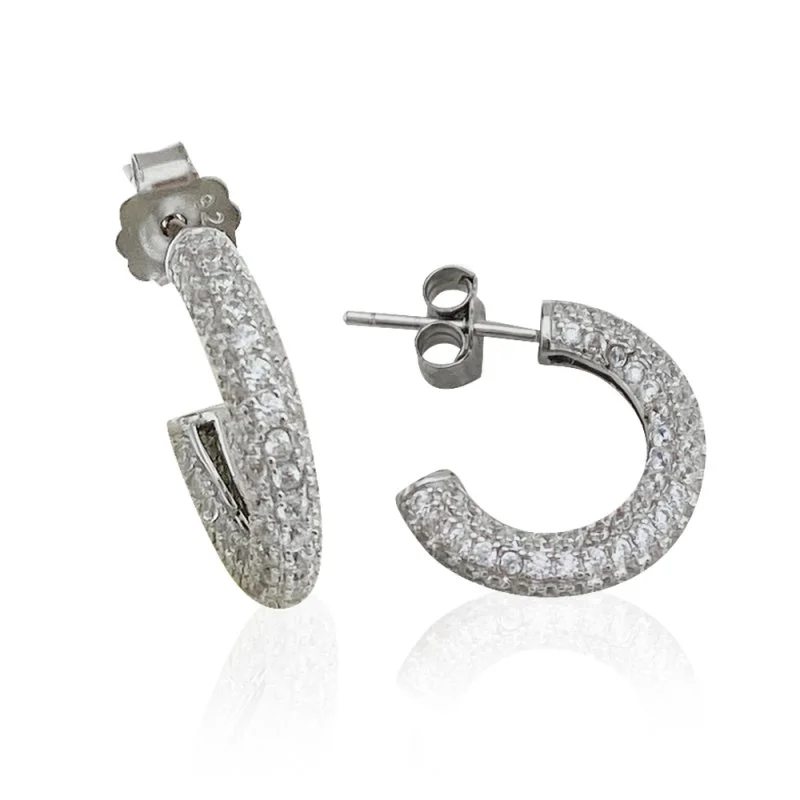 Nox Taşlı Halka Küpe - 2