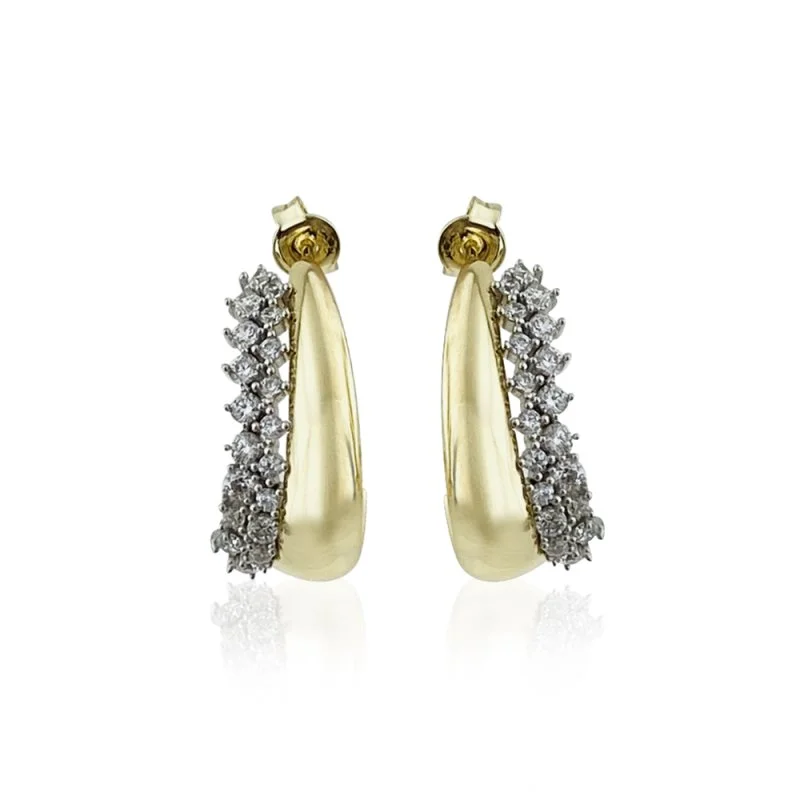 Opera Taşlı Halka Küpe - 1