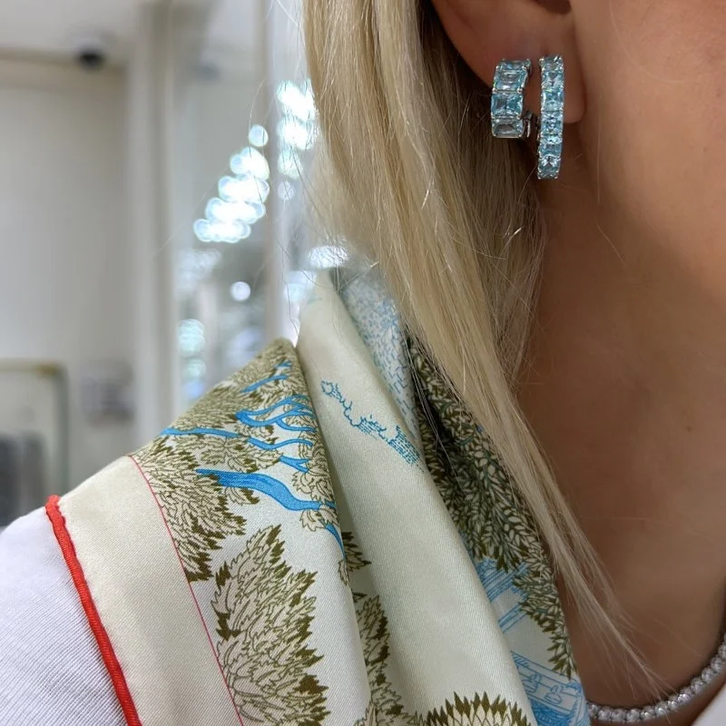 Perla Ice Cut Halka Küpe - 2