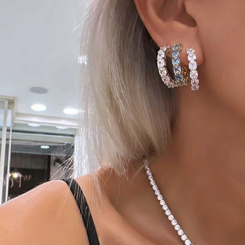 Renie Mavi Taşlı Küpe - 2