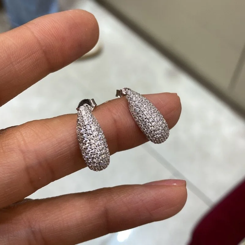 Riu Taşlı Damla Küpe - Uzun Form - 2