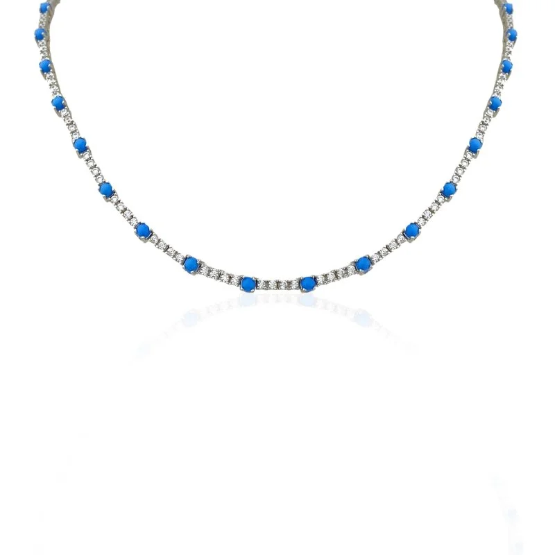 Riu Turkuaz Detay Su Yolu Kolye - 1