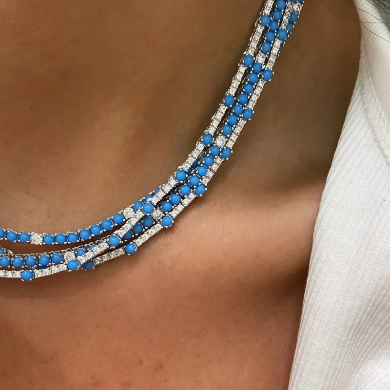 Riu Turkuaz Su Yolu Kolye - 2,5 mm - 2