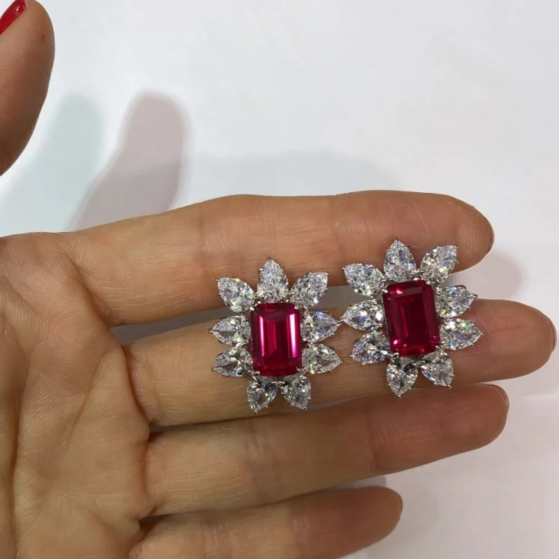Royal Ruby Büyük Form Küpe - 2