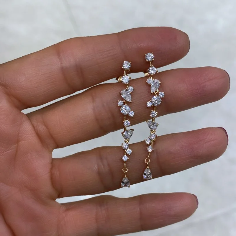 Roza Sarkıt Damla Küpe - 3