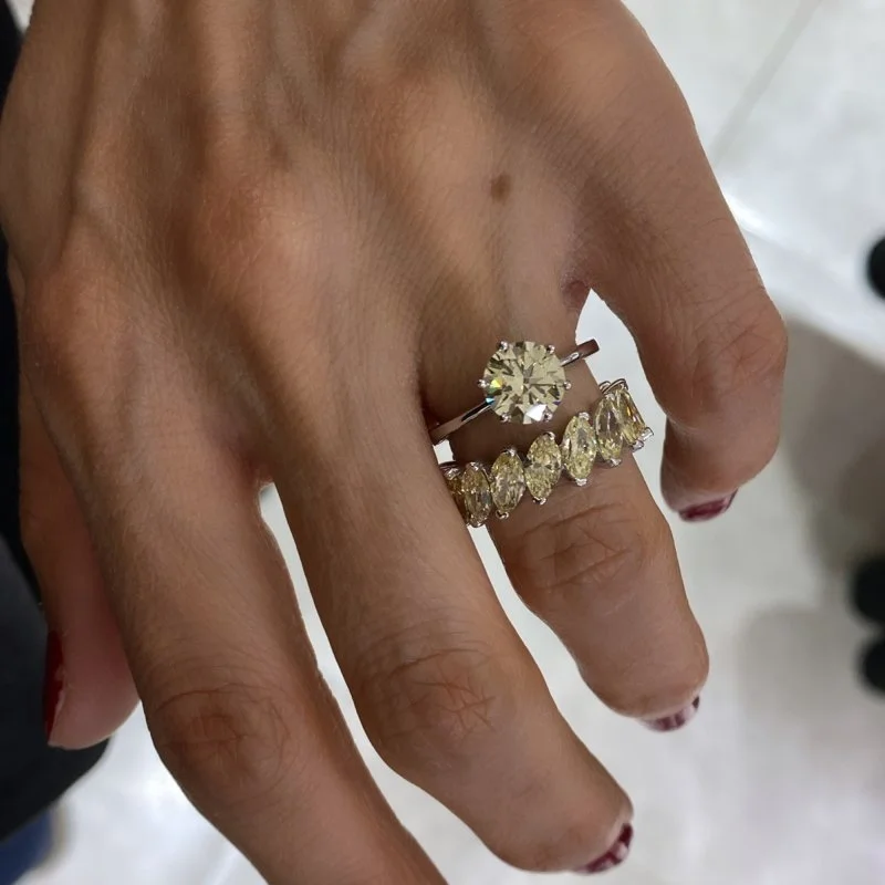 Şampanya Markiz Tamtur Yüzük - 3