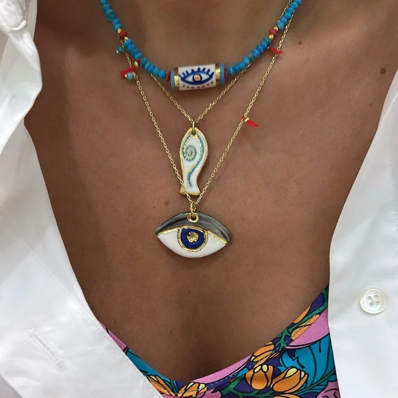 Seramik Göz Kolye - 2