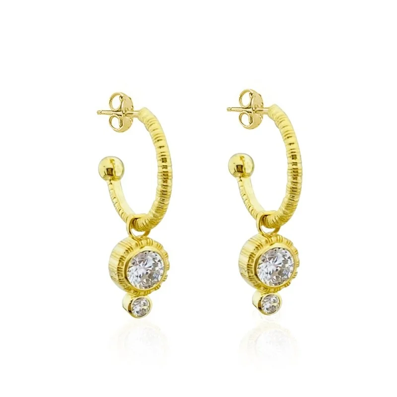 Sırma Halka Detaylı Küpe - 2