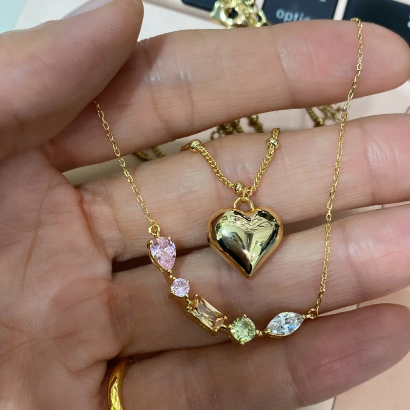 Top Zincirli Kalp Kolye - 2