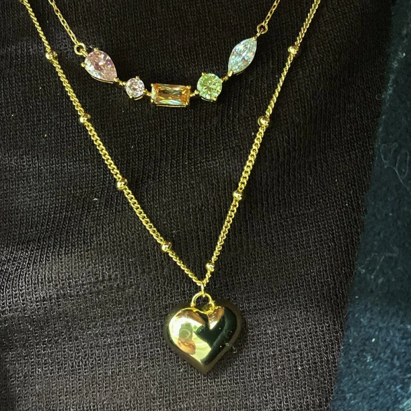 Top Zincirli Kalp Kolye - 3