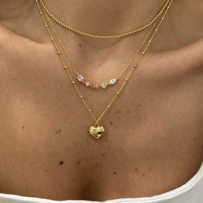 Top Zincirli Kalp Kolye - 2