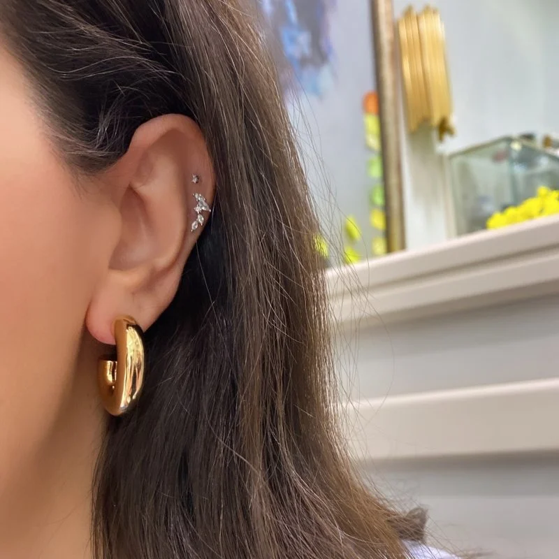 U Form İtalyan Küpe - 4